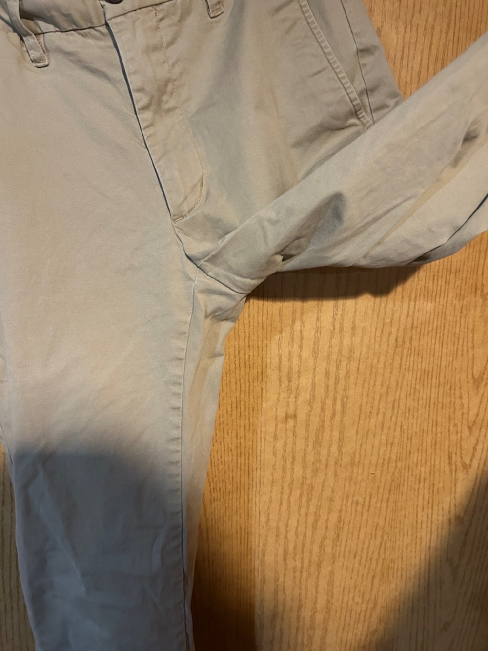 Lands' End Slim Khaki Chinos - Light Tan - Picture 3 of 4